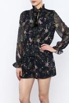  Printed Long Sleeve Romper