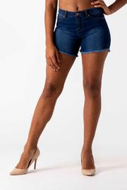  Dark Denim Frayed Hem Shorts
