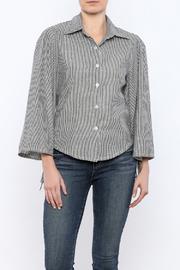  Striped Tied Sleeve Top