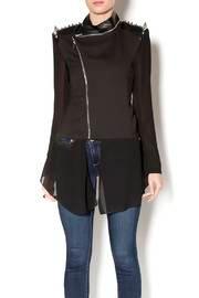  Leather Chiffon Jacket