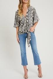  Tie-front Snake Print