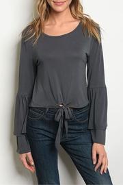  Charcoal Ruffle Top