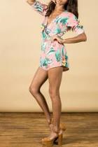  Pink Tropical Playsuit
