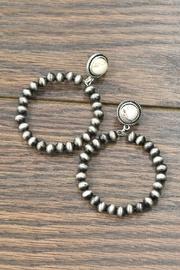  Natural-white-turquoise Navajo-pearl Hoop-earrings