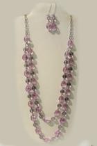  Lilac Beaded Necklace-set