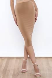  Back Zipper Midi Skirt