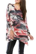  Abstract Watercolor Tunic
