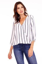  Stripe Crossover Blouse