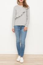  Ruffle Pullover Gray