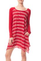  Stripe Long Sleeve Dress