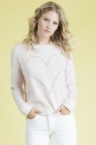  Pointelle Heart Sweater