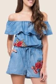  Denim Floral Romper