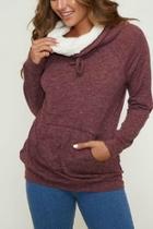  Burgndy Knit Hoodie