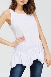  Slub Ruffle Tank-white