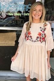  Creme Embroidered Dress