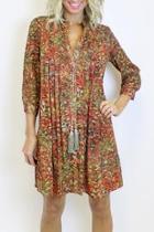  Splash Tassel Shirtdress