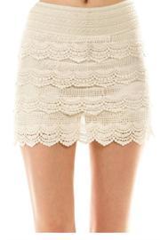  Ivory Crochet Shorts