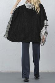  Detachable Cowl Neck Fur Trim Poncho