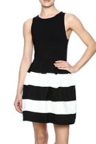  Black White Stripe Dress