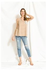 Print/lace Stripe Top