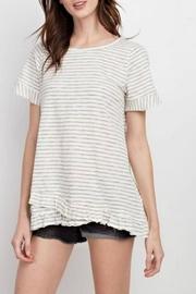  Stripe Ruffle Tunic