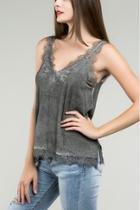  Grey Embroidered Tank