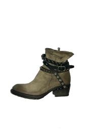  Beige Leather Booties