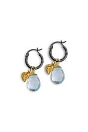  Blue-quartz Leaf Hoops