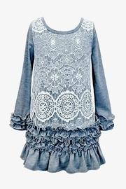  Grey Ruffle-lace Dress