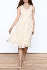  Beige Lace Midi Dress
