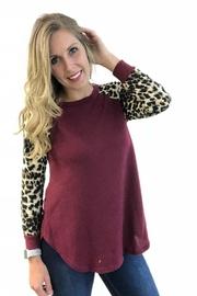  Burgundy Leopard Raglan