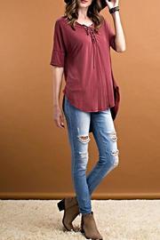  Lace-up Jersey Top