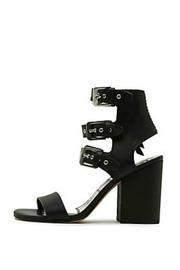  Black Buckle Heel