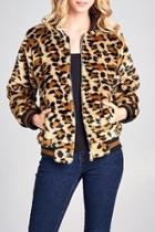  Leopard Fur Bomber-jacket