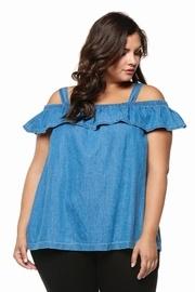  Denim Ruffle Top