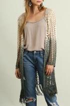  Open Front Ombre Cardigan