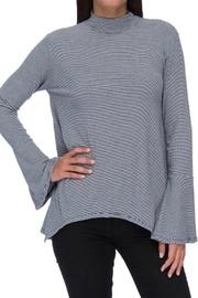  Mock-neck Striped Tee