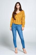  Mustard Knit Crop