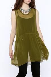  Green Sleeveless Tunic Top