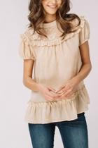  Textured Ruffle Top