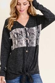 Faux-fur Contrast Top