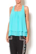  Blue Ruffle Tank