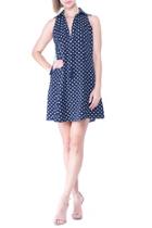 Doleen Polka Dot Contrast Lining Dress