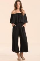  Off The Shoulder Cropped Jumpsuit