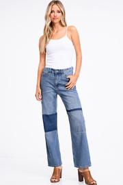  Patchwork Denim Wide Leg Jeans