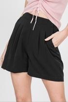  Black Pleated Shorts