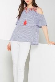  Embroidery Striped Top