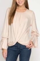  Taupe Front-twist Top
