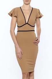  V-neck Flutter Sleeved Dress
