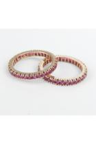  Ruby Ring, Eternity Wedding Ring, Anniversary Stackable Band, Set Of 2, Stackable Bands, Ruby Bands, Rose Gold Ring